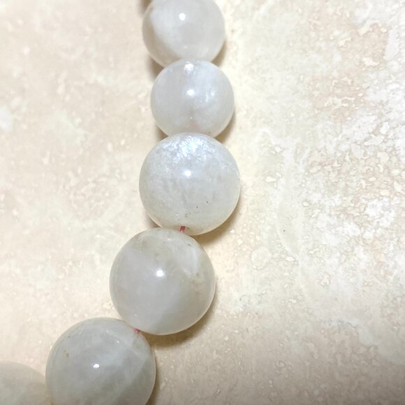 Genuine White Moonstone Graduated Bead Necklace,Classic Gemstone Beaded Necklace - Picture 11 of 17